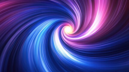 Obraz premium Abstract swirling gradient of blue and pink light with bright center on dark background Copy Space