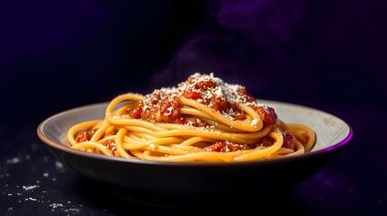 Fototapeta premium steaming spaghetti Bolognese