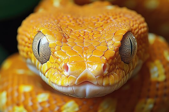 A Close Up View Of An Albino Python Snake