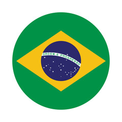 Flag of Brazil round shape, national symbol
