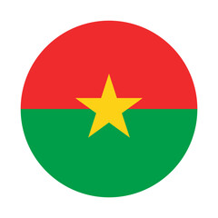 Flag of Burkina Faso round shape, national symbol