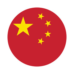 Flag of China round shape, national symbol