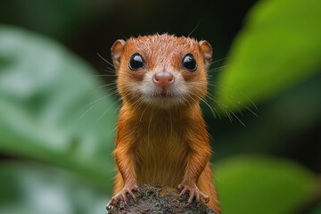 Adorable Golden Bamboo Lemur Posing In Nature