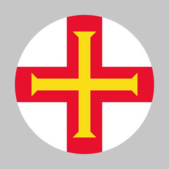 Obraz premium Flag of Guernsey round shape, national symbol