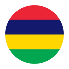 Flag of Mauritius round shape, national symbol