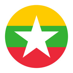 Flag of Myanmar round shape, national symbol