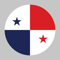 Flag of Panama round shape, national symbol