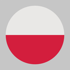 Obraz premium Flag of Poland round shape, national symbol