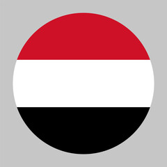 Flag of Yemen round shape, national symbol