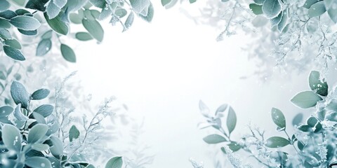 Lush green leaves create a serene border around a bright, softly lit space, conveying a peaceful atmosphere in nature