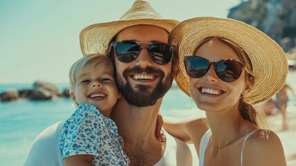 family on the beach