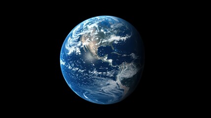 Obraz premium View of Earth from Space Highlighting North and South America, Perfect for Educational Content, Space-Themed Wallpapers, Environmental Awareness, Science Blogs, and Astronomy Posters