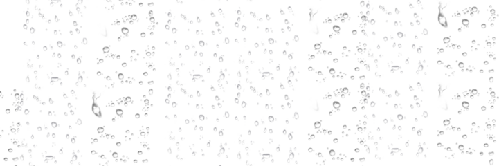 transparent raindrops on a transparent background, close-up, png, isolated.Long