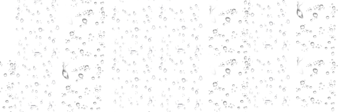 transparent raindrops on a transparent background, close-up, png, isolated.Long