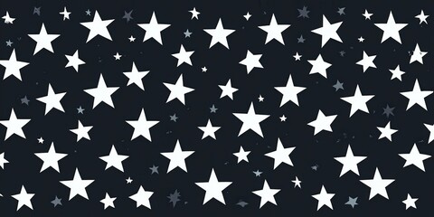 Fototapeta premium A night sky filled with various white stars illuminates a dark background, inviting stargazers to enjoy the beauty of celestial wonders