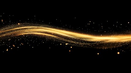 A light trail illuminating the dark night space with sparkling particles creating an ethereal glow