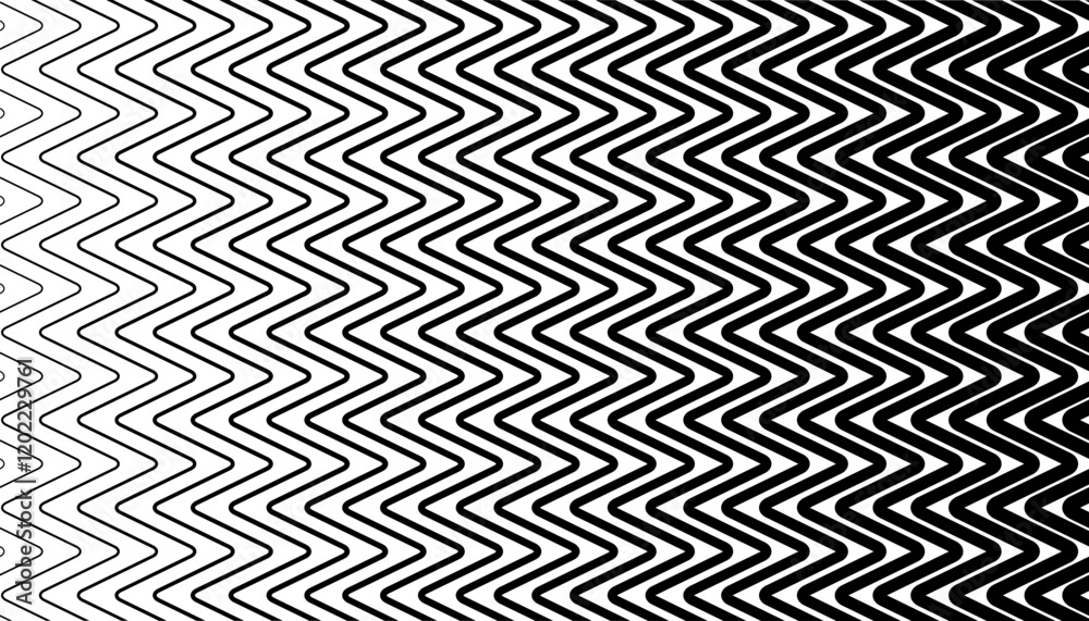 Aufkleber black and white smooth transition pattern with wave effect. modern background for design element. ve