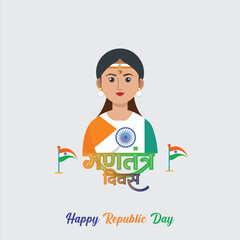 India Republic day. 26 January Indian women tiranga dress. Indian Tricolor flag with India buildings monument. Parade of aircraft, tricolor smoke and india gate munnament