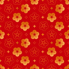 seamless plum flower pattern for Chinese new year, Lunar new year background for decoration, card style, wrapping paper