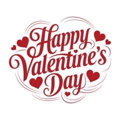 A simple Happy Valentine's Day  Typography Vector Design.