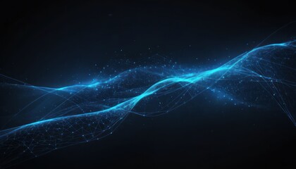Electric blue abstract wave with energy and motion