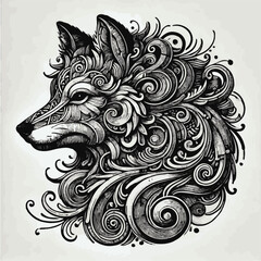 Striking Lion Head Logo with Dramatic Linework