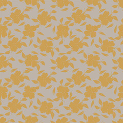 Cute hand drawn floral seamless pattern background