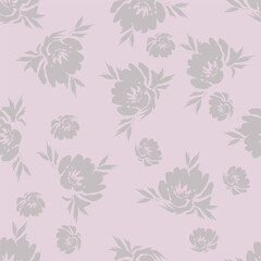 Cute hand drawn floral seamless pattern background