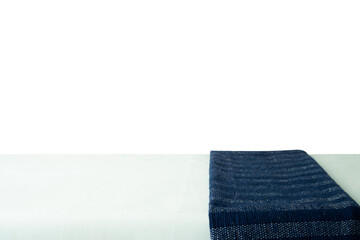 White table border with napkin isolated