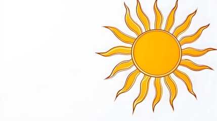 Stylized Sun Design On White Background