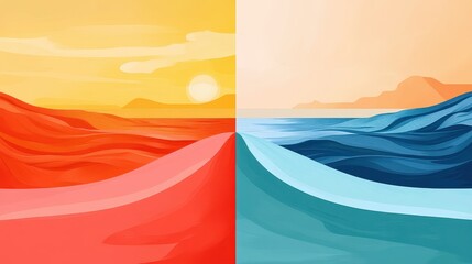 Obraz premium market analysis flat design side view modern theme water color Split-complementary color scheme 
