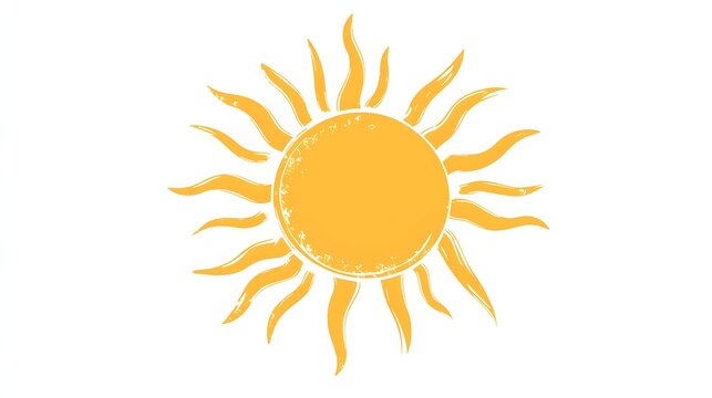 A stylized sun graphic with textured rays