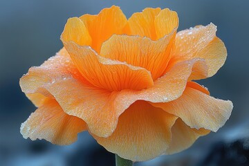 Dew Kissed Orange Flower Blossom Close Up