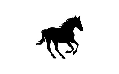 horse logo vector illustration, silhouette horse logo template