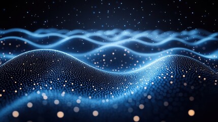 Abstract Minimalistic Dots Pattern on blue Background for Design Banner Template with Central White Space for Text. Simple Geometric Modern Wallpaper with Copy Space on blue Background.