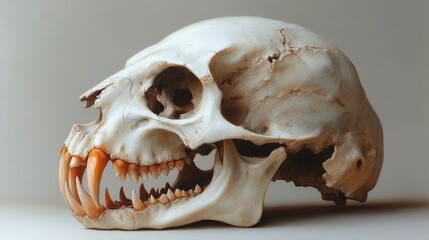 Naklejka premium A detailed view of a skull, showcasing its intricate features and texture