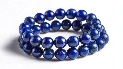 Elegant lapis lazuli bead bracelets for e-commerce display on a clean white background showcasing deep blue hues and smooth finishes
