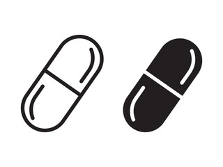 Pills icon vector. capsule icon, for web and mobile app. Drug sign and symbol. symbols of pills, medicines, vitamins and drugs round and capsules for design.