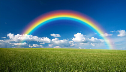 Obraz premium rainbow in blue sky