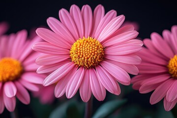 Obraz premium Pink Daisies Close Up Macro Photography