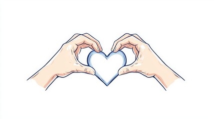 Obraz premium Hands forming a heart symbol, expressing love.