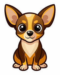 Cute Chihuahua Puppy Cartoon - Adorable 3D Render Isolated Graphic for Pet and Animal Projects.