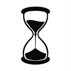Hourglass Silhouette Illustration Icon on White Background