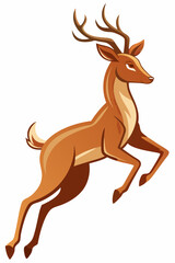 deer jumping isolated on white background. Graceful Jumping Deer Illustration - Elegant 3D Render for Wildlife and Nature Projects.