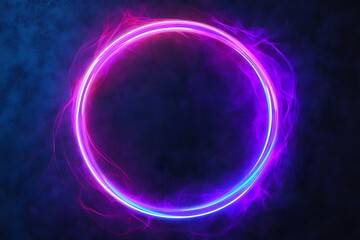 Repeating circle light frames on black background.
