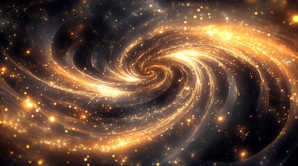 Glittering light trails creating intricate patterns of shimmering light and cosmic energy in the night space