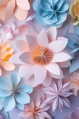 Fototapeta premium Paper Flowers Wall Decoration
