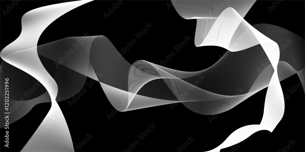 Wall mural abstract flowing lines background, moving lines design element and dynamic shapes, modern template f