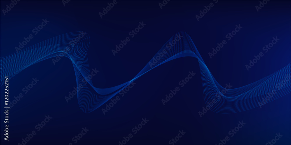 Wall mural abstract flowing wave lines background, moving lines design element and dynamic shapes, modern templ