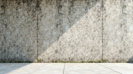 Fototapeta premium Weathered Concrete Wall and Empty Pavement Space Ideal for Urban Design Projects